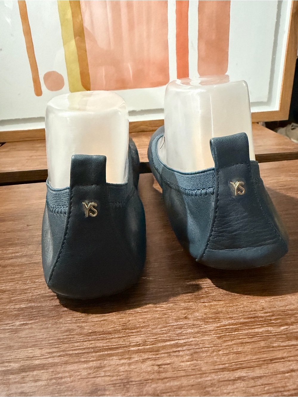 Yosi Samra Samara Foldable Leather Ballet Flat Deep Navy Sz 8 NWOT - Picture 4 of 10
